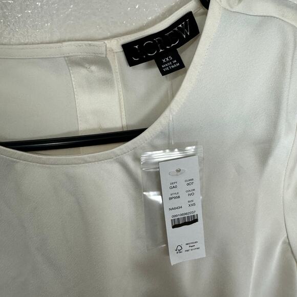 J Crew Short Sleeve Button Back Everyday Trendy Crepe Top US Women's XXS New - Picture 5 of 7